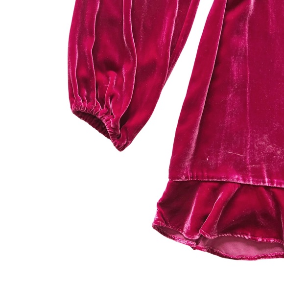 For Love And Lemons Raspberry Velvet Mini Dress | SMALL - Picture 7 of 10
